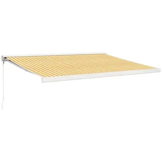 furnicato Markise Einziehbar Gelb und Weiß 4x3 m Stoff und Aluminium (1-St) bunt