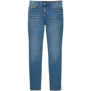 Tom Tailor Damen Jeans TAPERED RELAXED Relaxed Fit Used Mid Blau 10119 Tiefer Bund Reißverschluss W 33 L 30