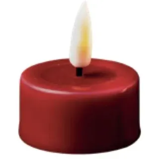 Deluxe Homeart LED Teelicht im 2er Set mit Real Flame, Ø4.1 x H4.5cm, bordeaux