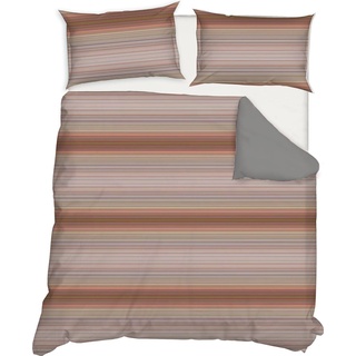 Traumschlaf, Bettwäsche, Streifen beige (Bettwäsche Set, 155 x 220 cm)