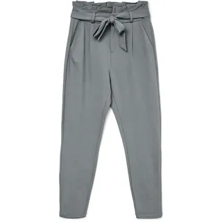 VERO MODA Damen Vmeva Hr Loose Paperbag Pant Noos Ki Hose, Medium Grey Melange, L / 30L EU - 40W / 30L
