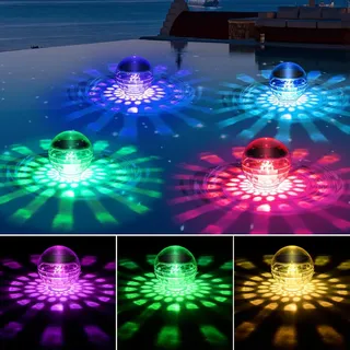 morxinle Poolbeleuchtung Solar, Schwimmende Solarleuchten mit RGB Farbwechsel - wasserdichte LED Poolleuchten,Teichlicht für Garten,Whirlpools, Teiche, Garten, Pool Deko,Teichbeleuchtung (4, RGB)