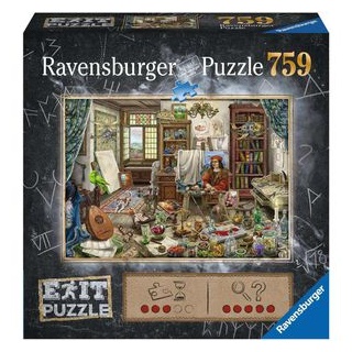 Ravensburger Puzzle 16782, Das Künstleratelier, EXIT Puzzle, ab 12 Jahre, 759 Teile