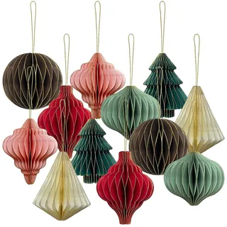 Britesta 3D-Ornamente Weihnachtsbaum 12er-Set Gold