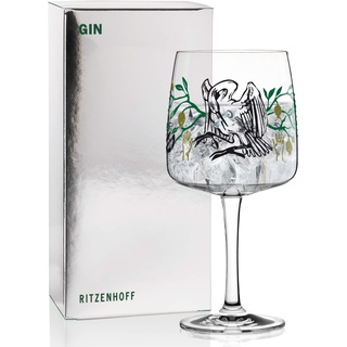 RITZENHOFF Gin Ginglas von Karin Rytter (Alchemist), aus Kristallglas, 700 ml, mit echtem Platin, Mehrfarbig, 1 Stück (1er Pack)