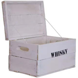 Kistenkolli Altes Land Holztruhe Whisky Shabby weiss Geschenk-Box mit Deckel Schatzkiste Holzkiste Holztruhe Schatztruhe Kindergeburtstag Hochzeitskiste Altholz Upcycling Vintage