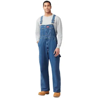 Dickies, Herren, Dickies Denim-Latzhose in Washed-Optik, STONEWASHED INDIGOBLAU, 34W / 34L - 34W / 34L