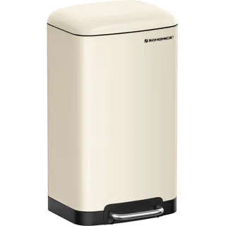 Songmics Treteimer 30 l Cremeweiß