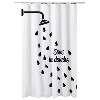 ADOB Duschvorhang Breite 180 cm, Höhe 200 cm schwarz|weiß