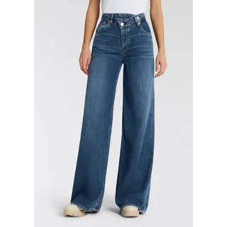 Herrlicher 5-Pocket-Jeans Mäze Flared Denim Light mit asymmetrischem Bund blau 32