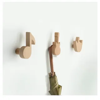anaan Noti Wandhaken Kinder aus Holz 3er Set Kleiderhaken für Kinderzimmer