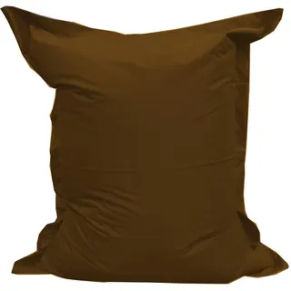 chilly pilley Sitzsack L XL XXL Bodenkissen Beanbag Styropor Füllung Riesensitzsack Sitzkissen Gartenkissen zum Liegen und Sitzen Wasserdicht Wasserabweisend (100x155, Braun)