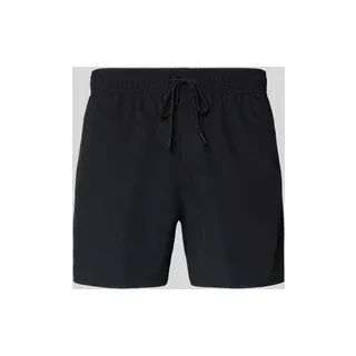 Badeshorts mit Logo-Stitching, Black, S