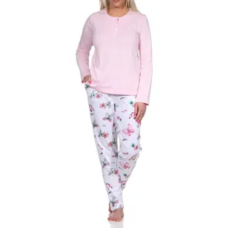 normann Schlafanzug Langarm floral Rosa 36-38