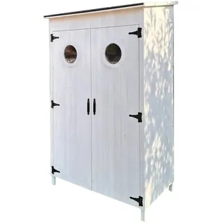 LECO Gartenschrank Toni 118 x 70 x 190 cm Weiß