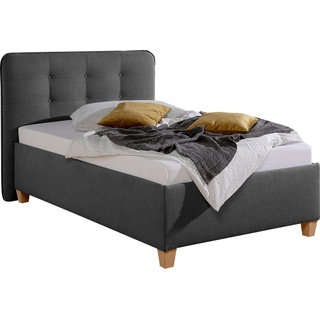 Maintal Polsterbett, inklusive Bettkasten grau 138 cm x 210 cm x 42 cm