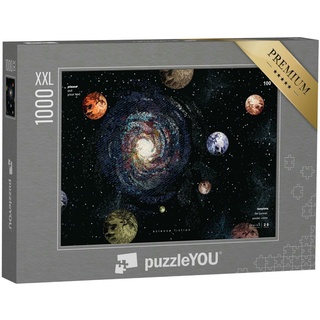 puzzleYOU Puzzle Galaxie und Raum mit Planeten Erde und Mars, 1000 Puzzleteile, puzzleYOU-Kollektionen Astronomie