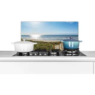 MuchoWow Küchenrückwand Strand - Meer - Sommer - Sand - Natur, (1-tlg), Rückwand Küche, Wandschutz, Deko, 70x30 cm bunt 70 cm x 30 cm