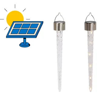 Solar LED Eiszapfen zum Aufhängen – Warmweißes Licht, 30 cm