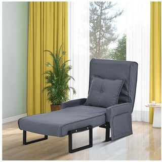 OKWISH Relaxsessel Relaxstuhl (Schlafsessel für eine Person Liegesessel, klappbarer Sofasessel mit Kissen) grau