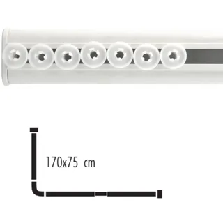 Spirella Teleskopstange Surprise, Duschvorhangstange Duschvorhangschiene ohne Bohren, Spannstange, durch Drehen verstellbar, sicherer Halt, als Duschstange, Kleiderstange, 170 x 75 cm Weiß