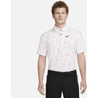 Nike Dri-FIT Tour Golf-Poloshirt mit Blumendesign für Herren - Weiß, L