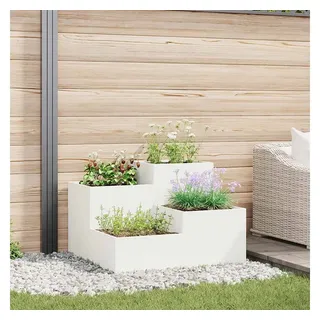 vidaXL Gartenblumentopf Weiß 100 x 100 x 60 cm Stahl