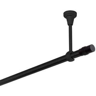 Gardinenstange schwarz 240 cm 1-läufig 19 mm aus Metall Deckenbefestigung Zylinder