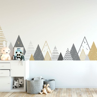 Wandsticker Kinder Deko Babyzimmer Wandsticker Kinder Wandsticker skandinavische Berge Zelinka H120 x L200 cm