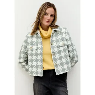 More & More kurze, weite, karierte Jacke in houndstooth grey | Gr.: 34
