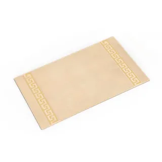 Belle Arti Badematte Badematte Badvorleger Duschmatte Badezimmerteppich Mäander rutschfest, rutschhemmend beschichtet, mit Noppen an der Unterseite, eingestickt, antirutsch, fußbodenheizunggeeignet, schnelltrocknend, weich, antiallergisch, Baumwolle, Badteppich Badgarnitur in schwarz weiss beige gold saugstark beige 50 cm x 60 cm