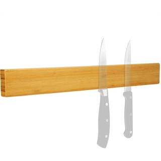 com-four® Messer Magnetleiste aus Bambus zur Wandmontage - magnetischer Messerblock - 40 cm Messerleiste für die Küche - vielseitige Magnetschiene - Messerhalter für die Wand (1x Bambus 40cm)