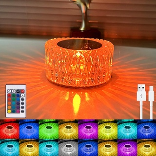 Yuragim Kristall Lampe, LED Touch Lampe, Crystal Touch Lamp, Muttertag Ostern Geschenk Frauen, USB Aufladbar Tischlampe 16 Farben 3 Modi Dimmbar (Kristall-lampe)