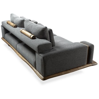 JVmoebel Sofa, Elegante Loft Couch Hütten Sofa Landhaus Couchen Textil Big 250cm Grau grau