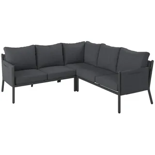 Ambia Garden Loungegarnitur, Dunkelgrau, Metall, Textil, 3-teilig, Füllung: Schaumstoff,Polyester, L-Form, 203x71x203 cm, Loungemöbel, Loungemöbel-Sets