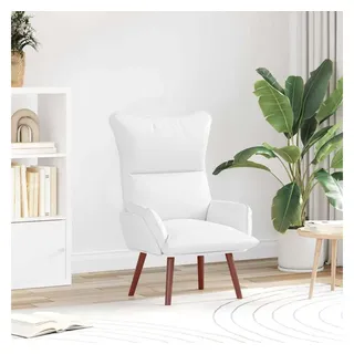 vidaXL Sessel 69 x 93 x 74 cm Weiß mit Kissen und Rollen