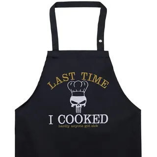 EXPRESS-STICKEREI Schürze Kochen Unisex - mit besticktem Design lustige Kochschürze Grillschürze für Frauen/Männer Verstellbare Latzschürze Küchenschürze Geschenk Grillfans Hobbykoch Bäcker - Einheitsgröße