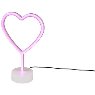 Led-Tischleuchte Heart, Weiß, Kunststoff, herzförmig,herzförmig, 20x29.6x8.5 cm, Lampen & Leuchten, Innenbeleuchtung, Tischlampen