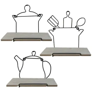 HTI-Living Wandregal Wandboard Viola 3er-Set, 3-tlg. beige|schwarz