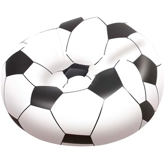 Bestway Up In & Over Beanless Soccer Ball Chair 114x112x66 cm, Fußball-Luftsessel, Schwarz/ Weiß