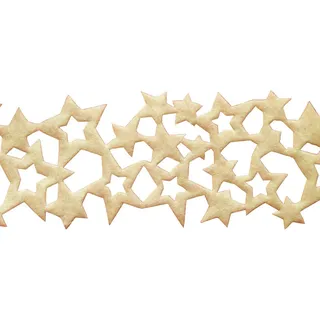 AFP Weihnachtliches Dekoband,Tischband Sterne, 150x8cm, Filz, cremefarben