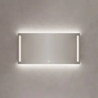 Kronenbach Sun Badspiegel 120 x 60 cm mit LED Seiten- und Hintergrundbeleuchtung für stilvolles Badezimmerambiente, Spiegel, US126082KBSNLEDN,