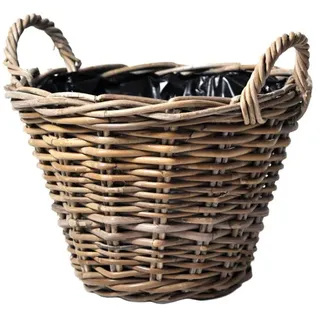 Aktion!! Pflanzkorb D 30 cm rund aus Rattan -kein Kunststoff Blumen Garten Weide