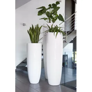 Flingora Bodenvase Ophelia, mit Einsatz - Fiberglas - Indoor & Outdoor - Weiß - Höhe 120 cm weiß Ø 46 cm x 120 cm