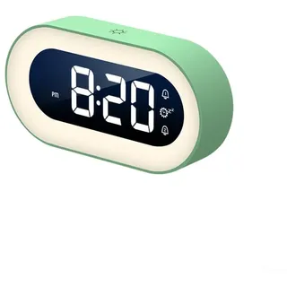 Zoegneer LED-Musikwecker, Musik-Digitalwecker, Nachtlicht-Design, 5 Helligkeitsstufen, Nachtlichtfunktion (grün)