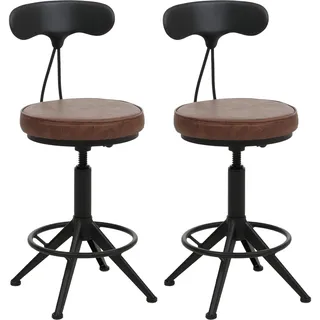MCW Barhocker O84 2er-Set höhenverstellbar drehbar Braun