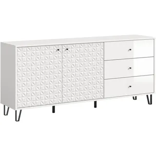 VCM Sideboard Prisma 170 x 76 x 40 cm Weiß Hochglanz