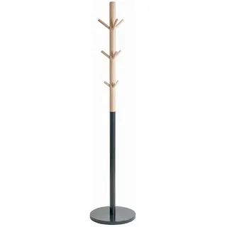 Kleiderständer, Anthrazit, Buche, Holz, Metall, Buche, massiv, 37x171x37 cm, standfeste Füße, Jackenhalter, Garderobe, Garderobenständer