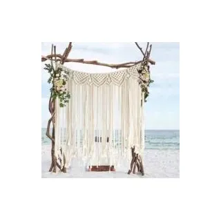 Rnemitery – Wandbehang Aus 100 % Baumwolle (makramee) – Boho-dekor, 106,7 X 88,9 Cm – Für Wände Und Decken – Einzigartiges Handgefertigtes Design – Crezuo