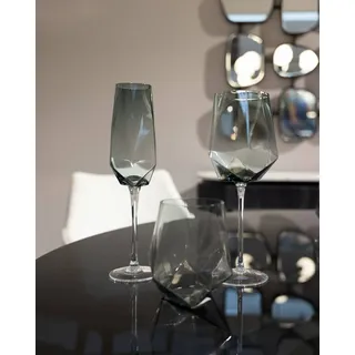 KARE DESIGN Weinglas Diamond 660 ml Glas Grau
